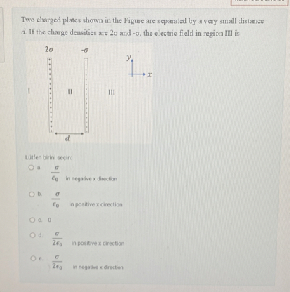 SOLVED: Two Charged Plates Shown In The Figure Are Separated By A Very ...