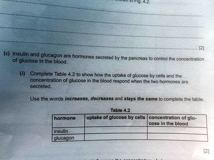 tfig 42 c insulin and glucagon are hormones secreted of glucose in the ...