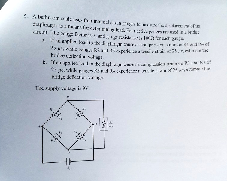 SOLVED: bridge deflection voltage. bridge deflection voltage The supply ...