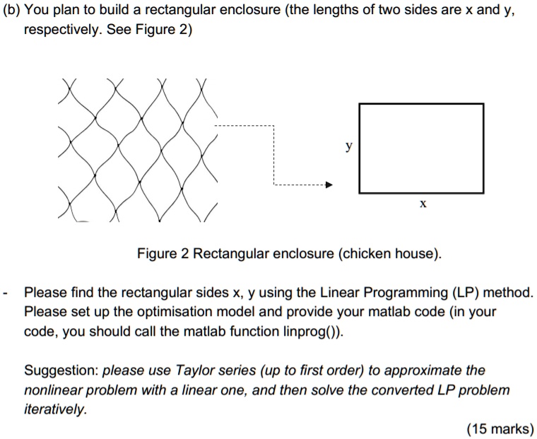 SOLVED(b) You plan to build a rectangular enclosure (the lengths of two sides are x and