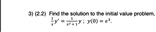 3 22 find the solution to the initial value problem y rty y0 e3 75348