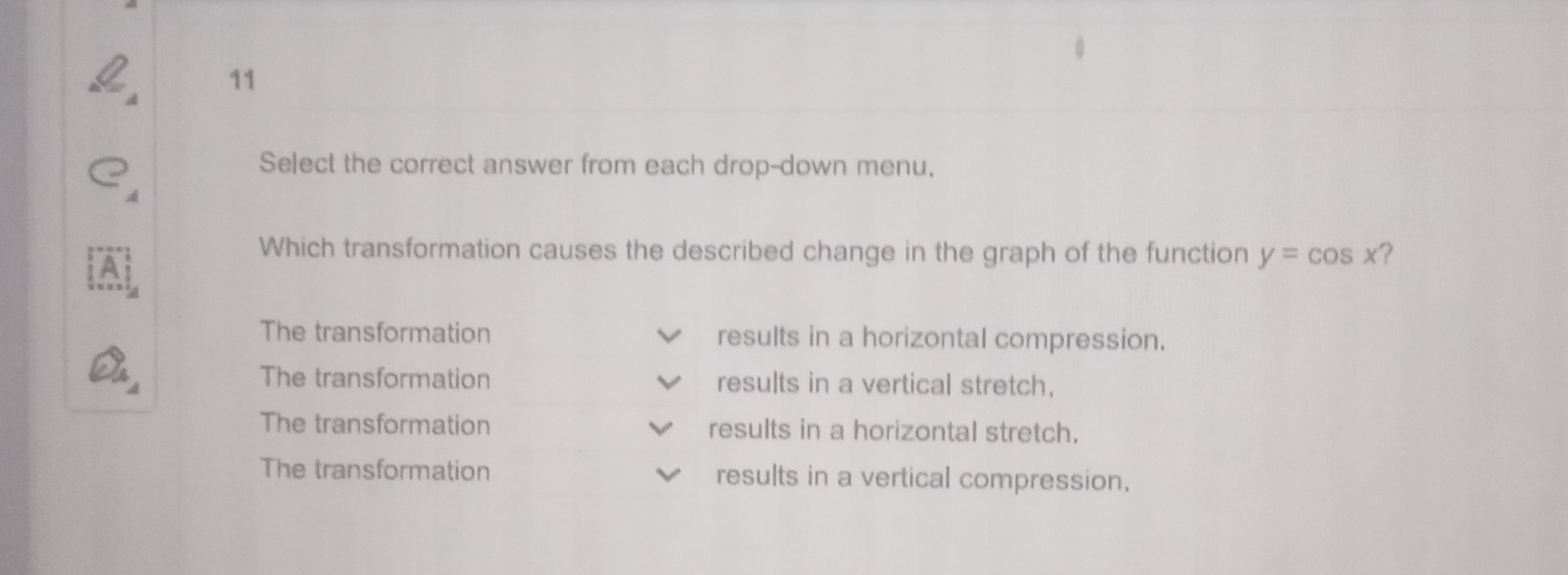 11 Select the correct answer from each drop-down menu. Which ...