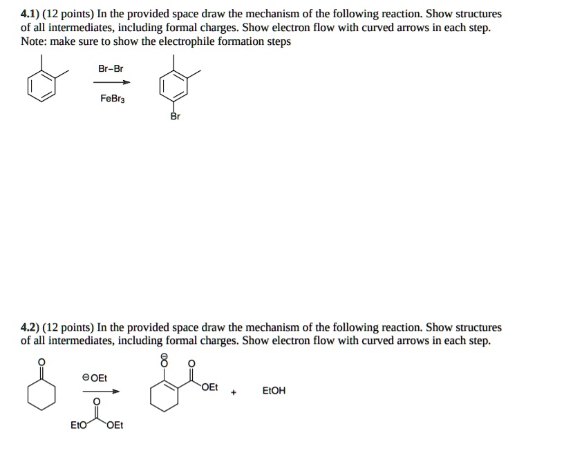 SOLVED:4.1) (12 points) In the provided space draw the mechanism of the ...