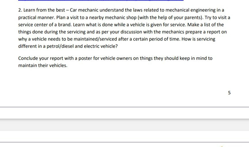 SOLVED 2. Learn from the best Car mechanic understand the laws