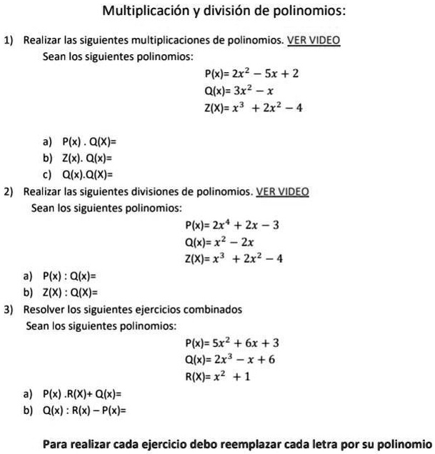 SOLVED Me Ayudan Multiplicaci n Y Divisi n De Polinomios Solved me ayudan multiplicaci n y divisi n de polinomios