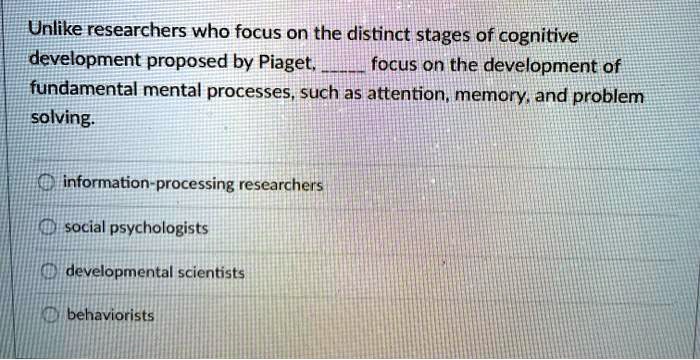 SOLVED Unlike researchers who focus on the distinct stages of