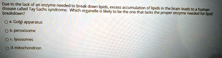 solved-due-to-the-lack-of-an-enzyme-needed-to-break-down-lipids