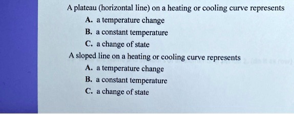 SOLVED: A plateau (horizontal line) on a heating or cooling curve