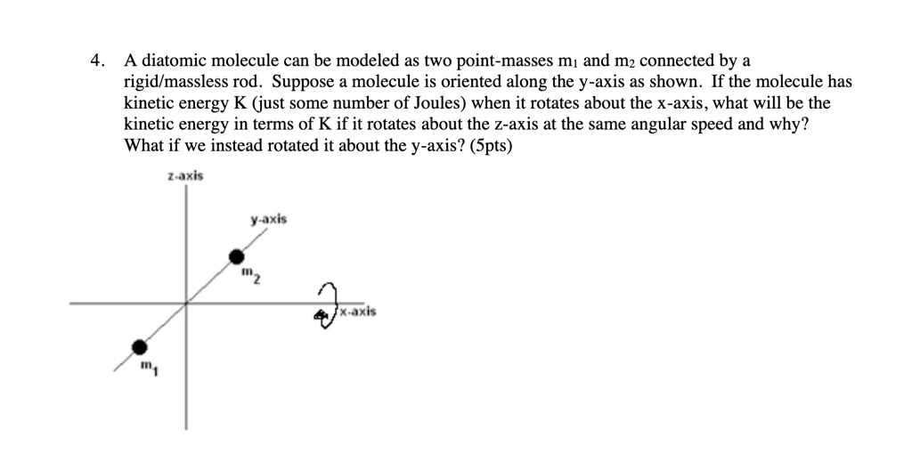SOLVED A diatomic molecule can be modeled as two pointL masses m] and