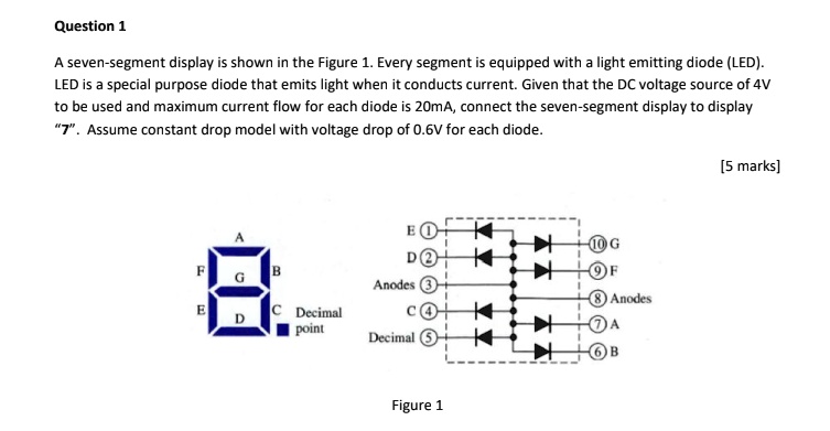 SOLVED: Question A seven-segment display shown in the Figure. Every ...