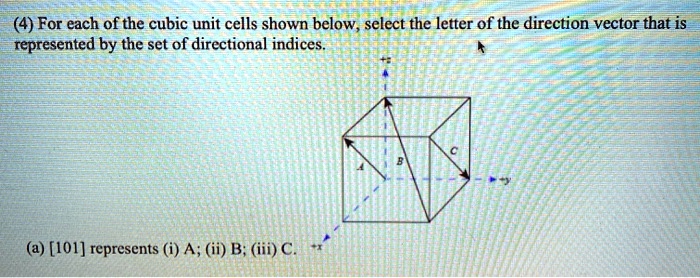 4 for each of the cubic unit cells shown below select the letter of the ...