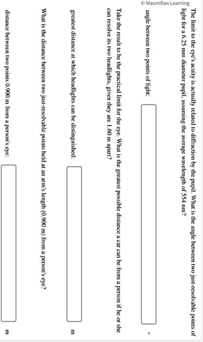The limit to the eye's acuity is actually related to diffraction by the ...