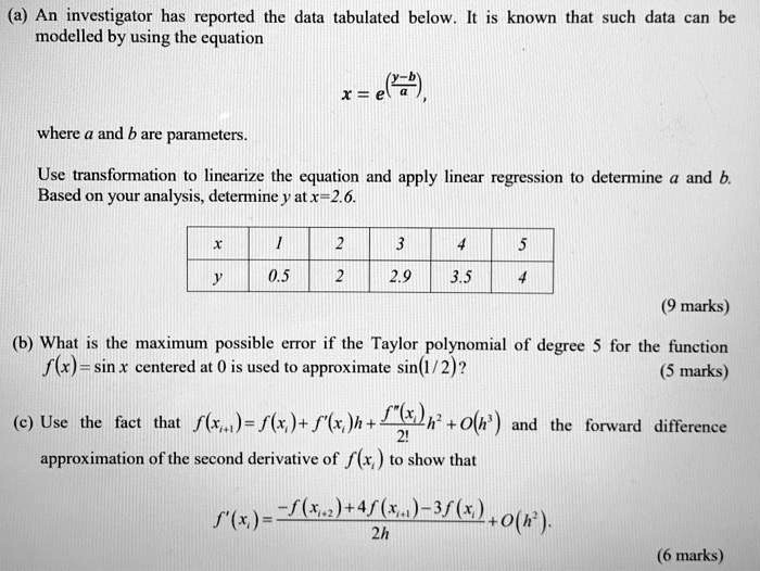 SOLVED: An Investigator Has Reported The Data Tabulated Below It Is ...