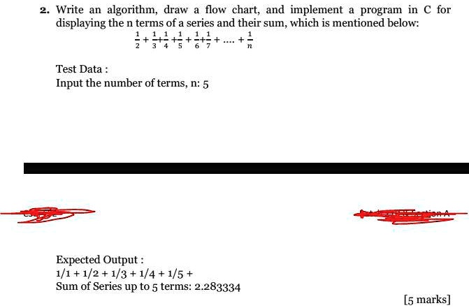 Solved Write An Algorithm Draw A Flowchart And Implement A Program In C For Displaying The N