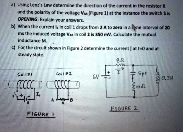 SOLVED Using Lenz's Law, determine the direction of the current in the