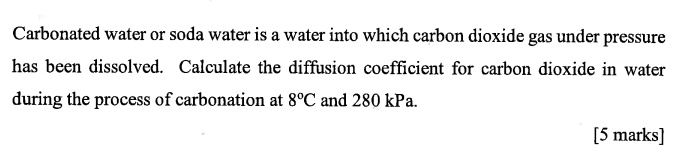 Carbonated water or soda water is a water into which carbon dioxide gas ...
