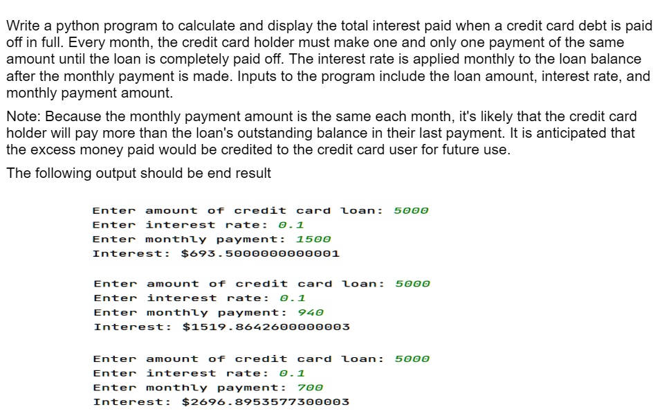 SOLVED: Please answer the following question using Python and include ...