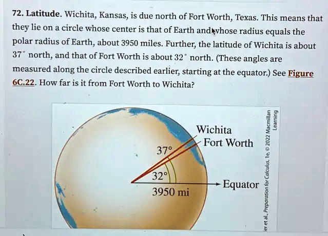 SOLVED 72. Latitude Wichita Kansas is due north of Fort Worth