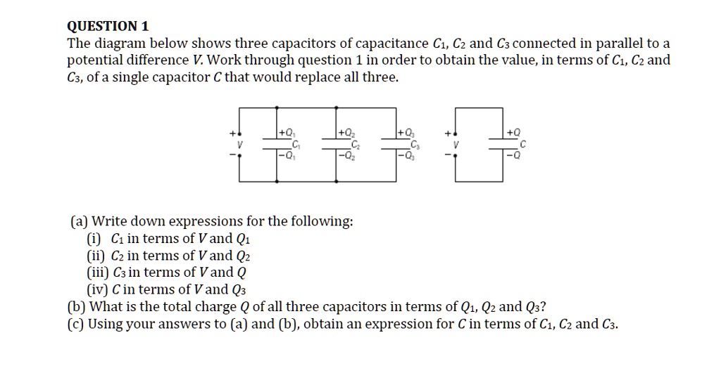 SOLVED The diagram below shows three capacitors of capacitance C1, C2