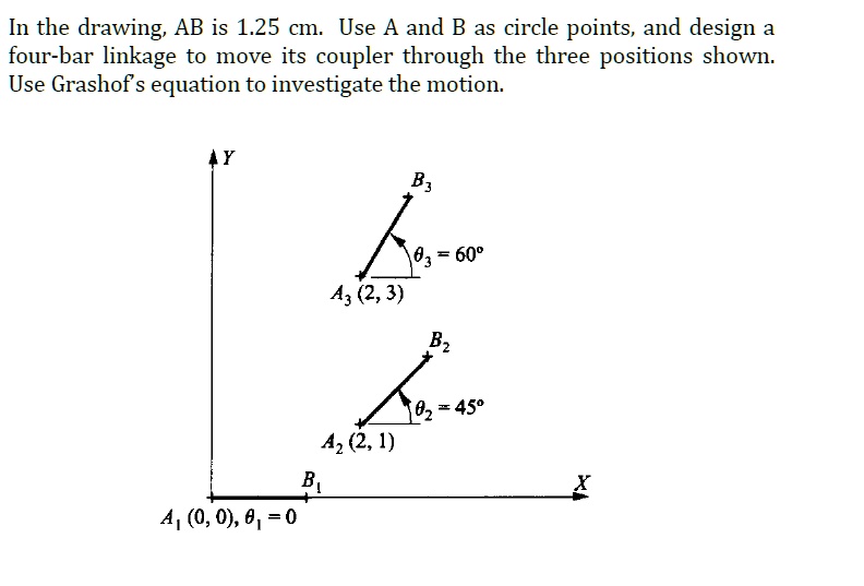 SOLVED design of machinery homework In the drawing, AB is 1.25 cm. Use