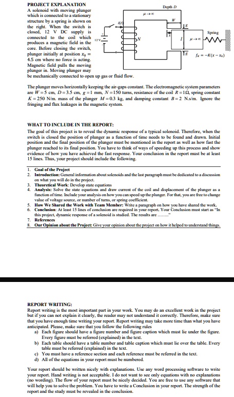 SOLVED: PROJECT EXPLANATION A solenoid with moving plunger which is ...