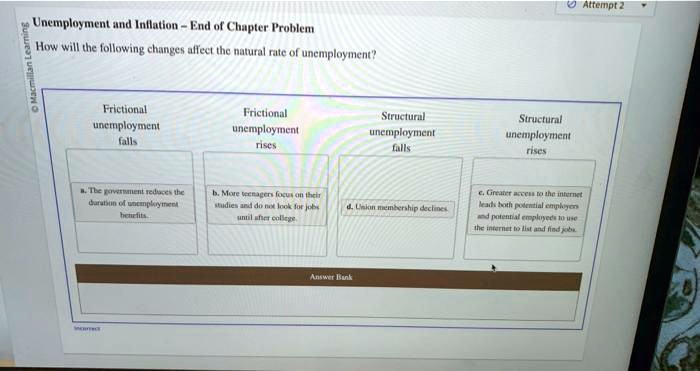 Macmillan Learning Unemployment and Inflation - End of Chapter Problem ...