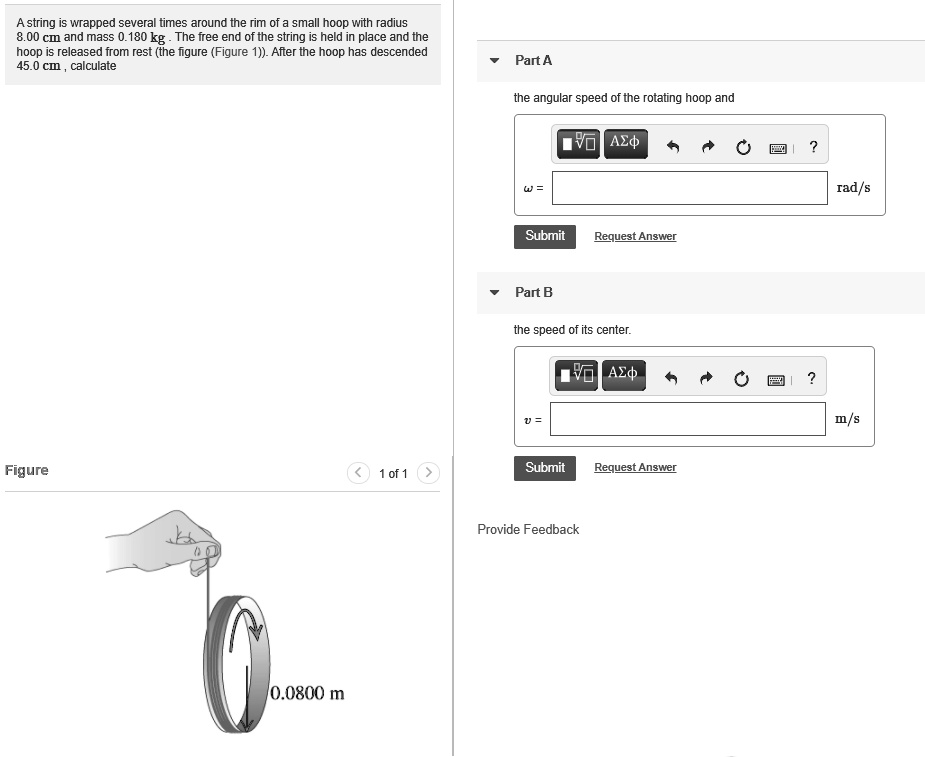 SOLVED: A String Wrapped Several Times Around The Rim Of A Small Hoop ...