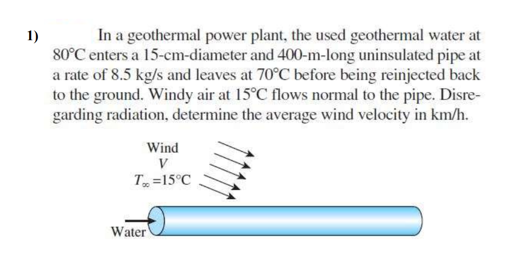 SOLVED 1) In a geothermal power plant, the used geothermal water at 80
