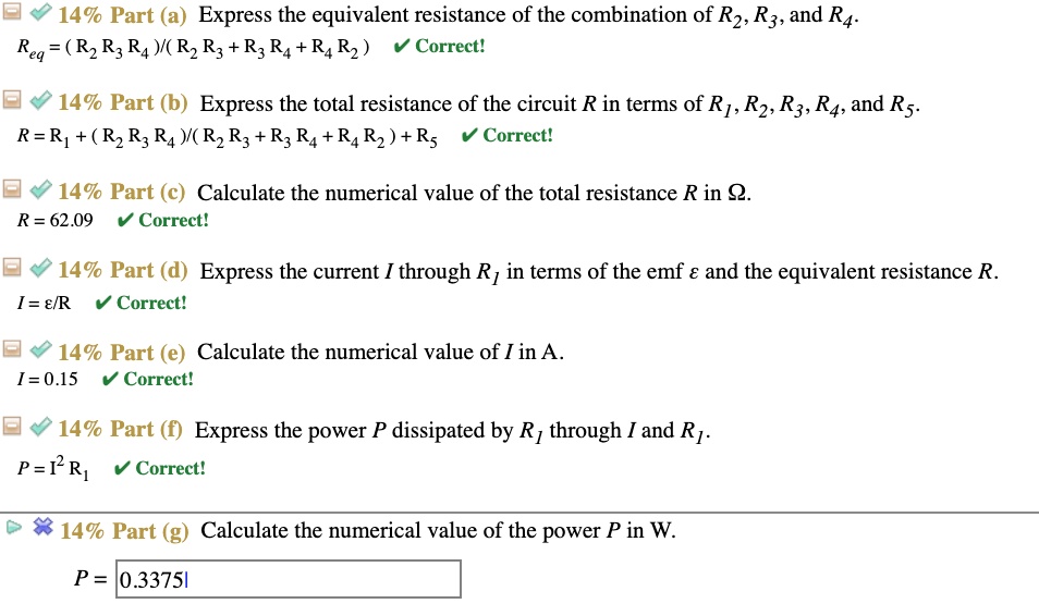 SOLVED: 149 Part (a) Express The Equivalent Resistance Of The ...