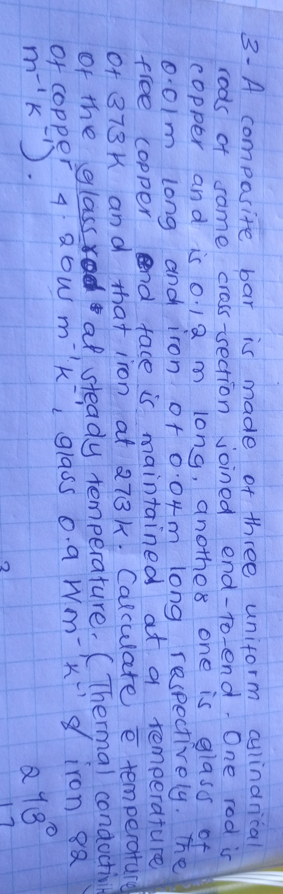 SOLVED 3. A comparite bar is made of three uniform cylindrical rods of