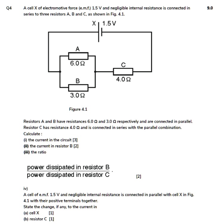 SOLVED A cell X of electromotive force (emf) 1.5 V and negligible