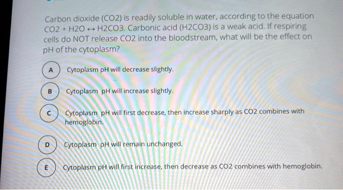 Solved Carbon Dioxide Co2 Is Readily Soluble In Water According To The Equation Co2 H2o â 1025