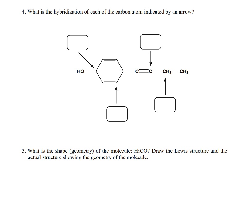SOLVED: What is the hybridization of each of the carbon atoms indicated ...