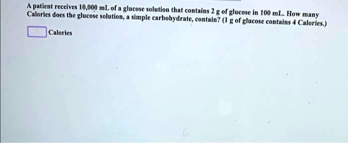5 glucose solution calories