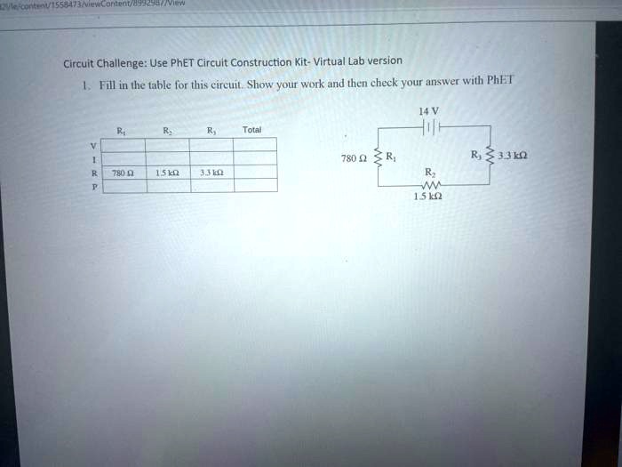 Circuit Challenge: Use PhET Circuit Construction Kit - Virtual Lab ...