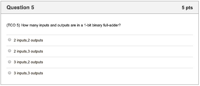 VIDEO Solution: TCO 5: How Many Inputs And Outputs Are In A 1-bit ...