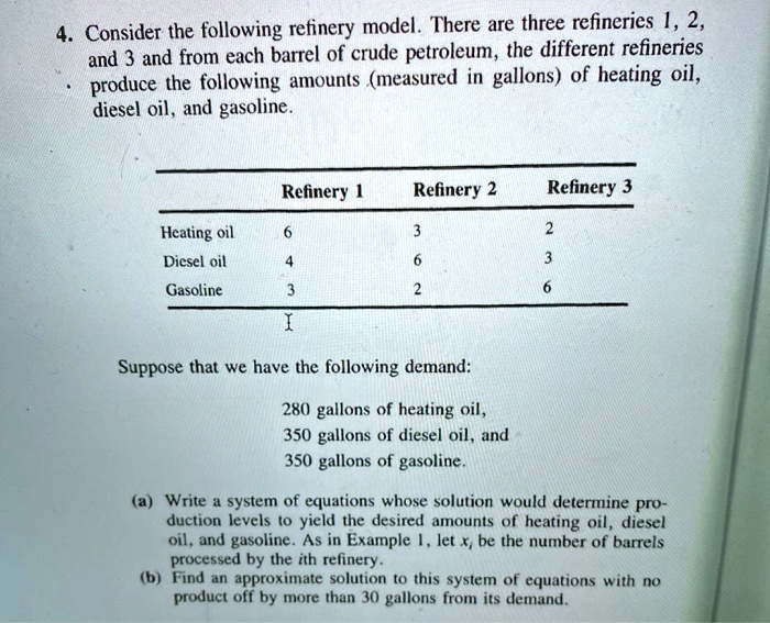 SOLVED Consider the following refinery model. There are three