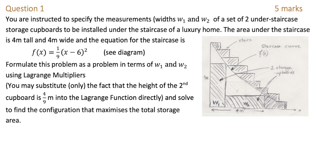 SOLVED: You are instructed to specify the measurements (widths W1 and ...