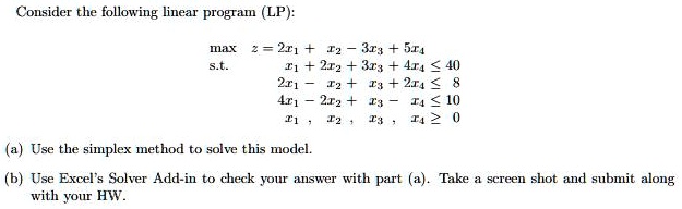 SOLVED:Consider the following linear program (LP}: Mma 2= 2f1 30, JI ...