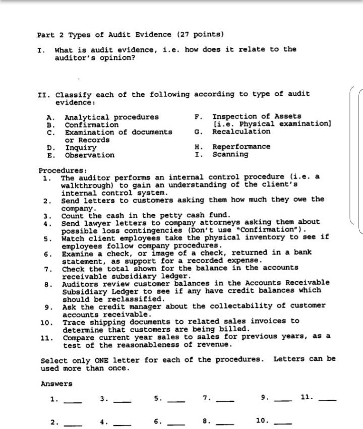 solved-part-2-types-of-audit-evidence-27-points-i-what-is-audit