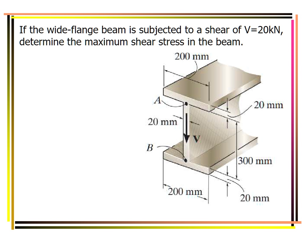 SOLVED: If the wide-flange beam is subjected to a shear of V=20kN ...