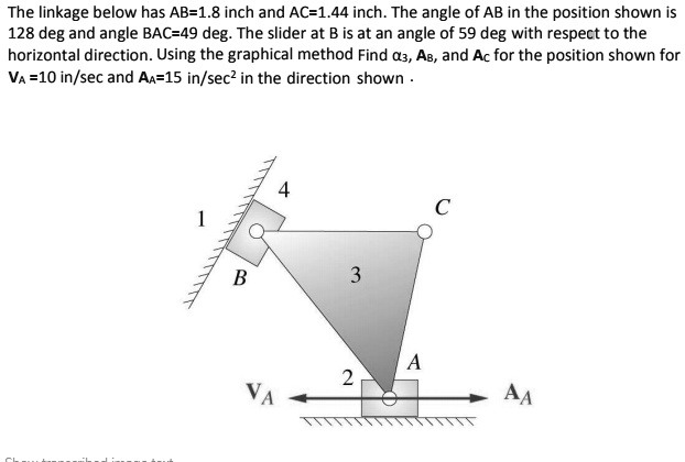 The Linkage Below Has Ab18 Inch And Ac144 Inchthe Angle Of Ab In The ...