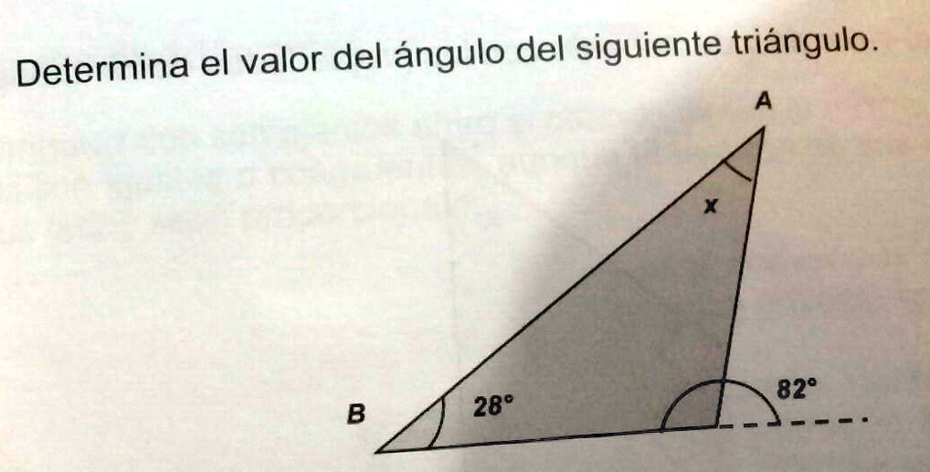 SOLVED: 1. Determina el valor del ángulo del siguiente triángulo