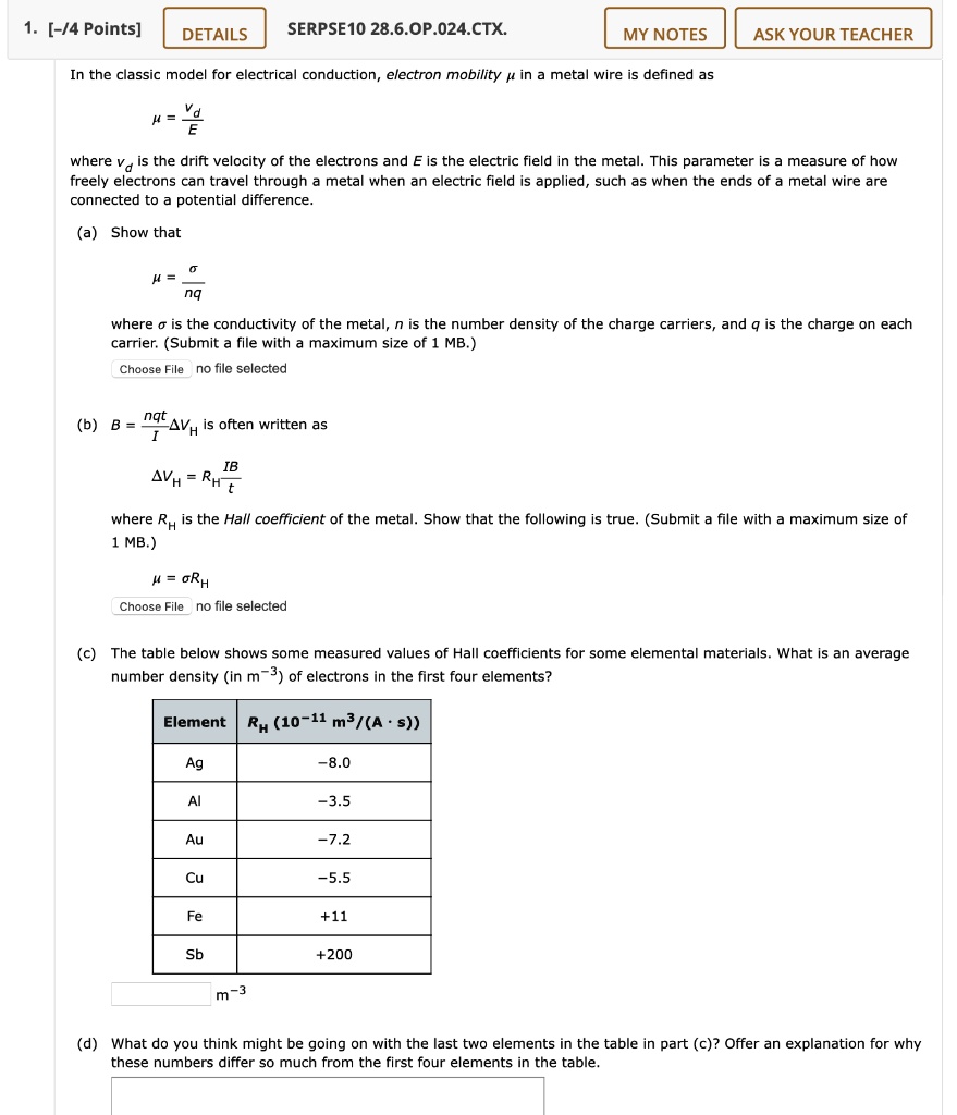 Solved: Details Serpse1o 28.6.op.024.ctx My Notes Ask Your Teacher In 