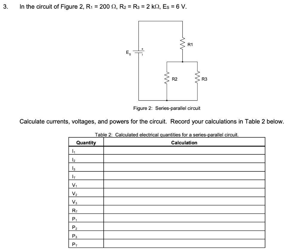 SOLVED: In The Circuit Of Figure 2, R1 = 200Î©, R = 2 KÎ©, Es = 6 V ...