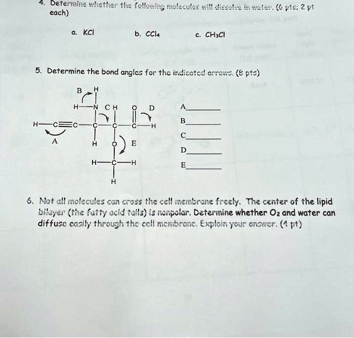 SOLVED Texts Determine whether the following molecules will dissolve