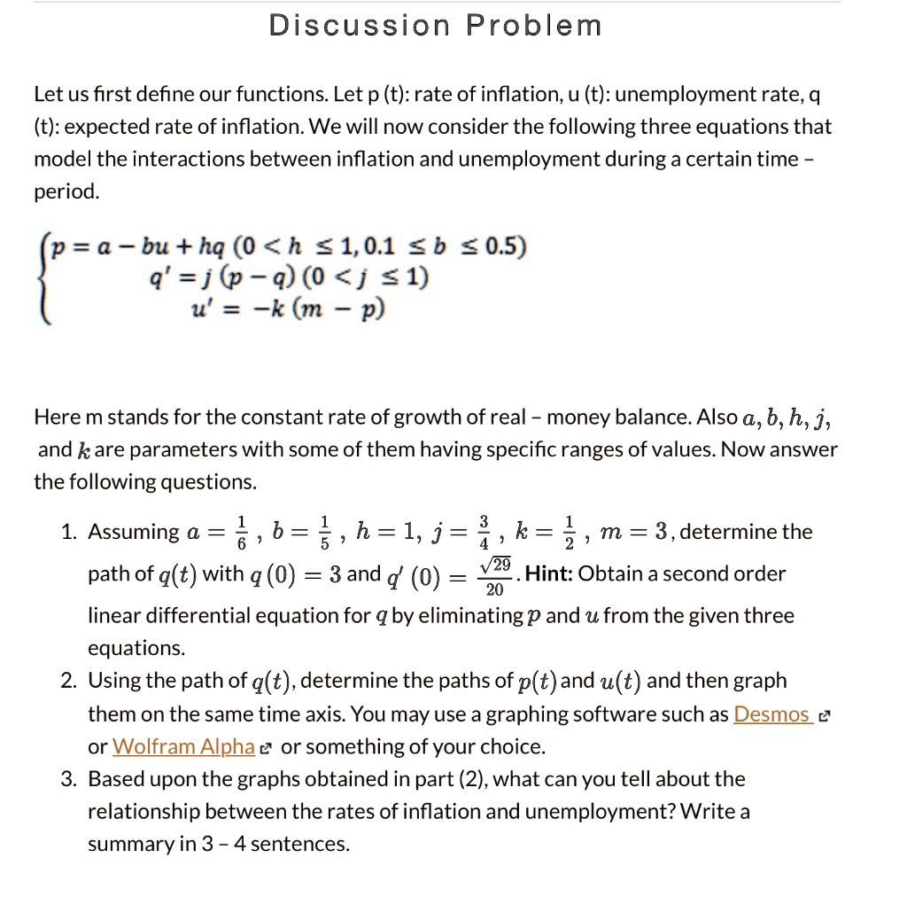 SOLVED:Discussion Problem Let us first define our functions Let p 