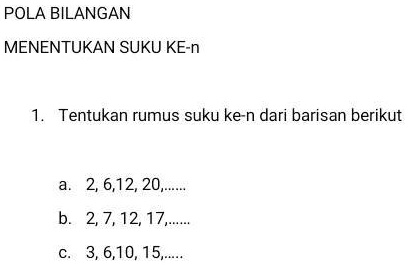 tentukan rumus suku ke n dari 81 27 9 3