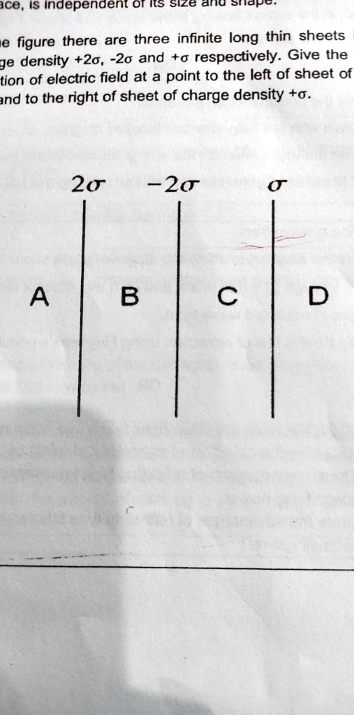 b) In the figure, there are three infinitely long thin sheets having