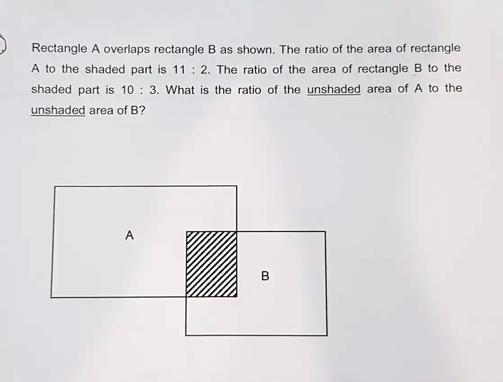 Rectangle A Overlaps Rectangle B As Shown The Ratio Of The Area Of ...